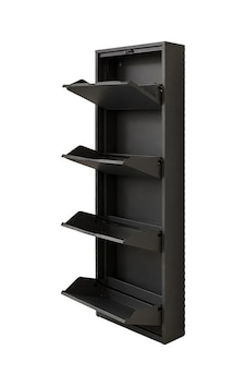 Kaser 9015 Antrasıt 4lu Kılıtlı Metal Ayakkabılık Çok Renkli