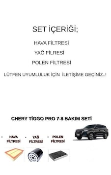 Chery Tiggo 7-8 Pro, Omoda 5 22 Benzinli Motorlar İçin Bakım Seti 3Lü - Hava + Yağ F. + Polen Chery Tiggo 7-8 Pro, Omoda 5 22 Benzinli Motorlar İçin Bakım Seti 3Lü - Hava + Yağ F. + Polen
