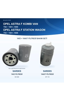 Opel Astra F T92 Yağ+yakıt Filtre Bakım Seti Opel Astra F T92 Yağ+yakıt Filtre Bakım Seti