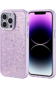 Apple Uyumlu iPhone 14 Pro Max Kılıf Taşlı Tasarımlı Zore Kapi Kapak Lila