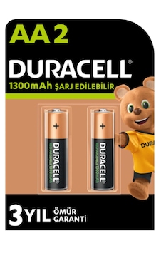 Duracell Şarj Edilebilir Aa 1300 Mah Kalem Pil, 2'li Duracell Şarj Edilebilir Aa 1300 Mah Kalem Pil, 2'li