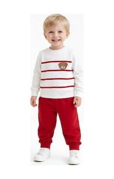 Ürünya Erkek Bebek Pamuklu Çizgili Animal Desenli Sweatshirt Eşofman Takımı - 12 Ay Kırmızı 2'li Lacivert Ürünya Erkek Bebek Pamuklu Çizgili Animal Desenli Sweatshirt Eşofman Takımı - 12 Ay Kırmızı 2'li Lacivert