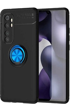 Xiaomi Mi Note 10 Lite Kılıf Zore Ravel Silikon Kapak Siyah-Mavi