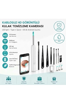Go İthalat Beyaz Kablosuz Hd Görüntülü Kulak Temizleme Kamerası, Led Işıklı Type-c Şarjlı İos Ve And Go İthalat Beyaz Kablosuz Hd Görüntülü Kulak Temizleme Kamerası, Led Işıklı Type-c Şarjlı İos Ve And