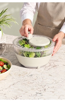 Katlanabilir Salata Kurutucu, Sebze Ve Yeşillik Yıkama Süzgeci, Çevirmeli Salata Kurutmalığı, Ekru Renk 3.650 Ml - 934491802 Diğer
