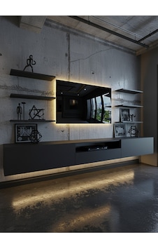 Resital Duvara Monte Ledli 270 Cm Tv Ünitesi Duvar Raflı - Ll6033 Antrasit Resital Duvara Monte Ledli 270 Cm Tv Ünitesi Duvar Raflı - Ll6033 Antrasit