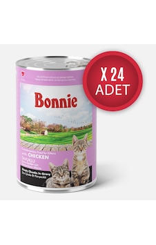 Bonnie Tavuklu Sos İçinde Et Parçacıklı Yavru Kedi Konservesi 400g x 24 Adet Bonnie Tavuklu Sos İçinde Et Parçacıklı Yavru Kedi Konservesi 400g x 24 Adet