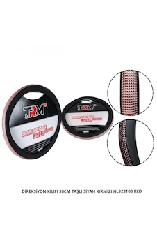 Direksiyon Kılıfı 38cm Taşlı Siyah Kırmızı Hl923108 Red Siyah - Kırmızı