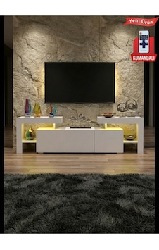 Burc Ledli Tv Ünitesi 200 Cm Beyaz Burc Ledli Tv Ünitesi 200 Cm Beyaz