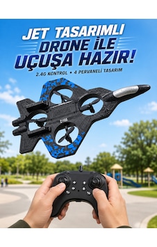 Jet Tasarımlı Uzaktan Kumandalı Drone 4 Pervaneli 2.4g 360 Derece Takla Led Işıklı Uçak - Lisinya Jet Tasarımlı Uzaktan Kumandalı Drone 4 Pervaneli 2.4g 360 Derece Takla Led Işıklı Uçak - Lisinya