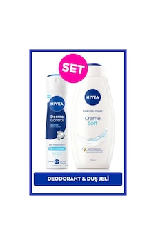 NIVEA Derma Control Defend Kadın Sprey Deodorant 150 ML + Creme Soft Kremsi Dokunuş Duş Jeli 750 ML NIVEA Derma Control Defend Kadın Sprey Deodorant 150 ML + Creme Soft Kremsi Dokunuş Duş Jeli 750 ML