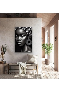 Afrikalı Siyahi Kadın Kanvas Tablo 70x100 Cm Siyah Beyaz Afrikalı Siyahi Kadın Kanvas Tablo 70x100 Cm Siyah Beyaz