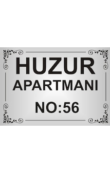 Apartman İsim Tabelası Model1 Aliminyum AYNALI Gümüş Metal Levha Apartman İsim Tabelası Model1 Aliminyum AYNALI Gümüş Metal Levha