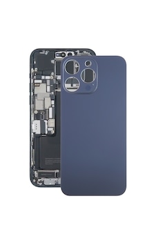 Rogfer Apple Uyumlu iPhone 15 Pro Max İçin Cam Pil Arka Kapağı Mavi Mavi Mavi Rogfer Apple Uyumlu iPhone 15 Pro Max İçin Cam Pil Arka Kapağı Mavi Mavi Mavi