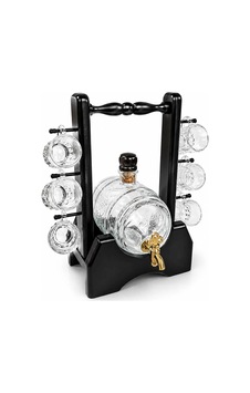 Ahşap Standlı Cam Fıçı Ve 6 Shot Bardaklı İçki Servis Seti Alk5605 Ahşap Standlı Cam Fıçı Ve 6 Shot Bardaklı İçki Servis Seti Alk5605