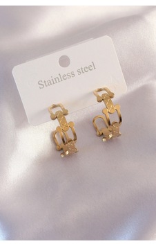 Mey İthalat Çelik Gold Renk Tifanny Zincir Model Kadın Küpe çok renkli Mey İthalat Çelik Gold Renk Tifanny Zincir Model Kadın Küpe çok renkli