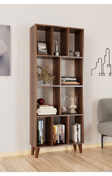 Petek Dekoratif Kitaplık Ceviz Petek Dekoratif Kitaplık Ceviz
