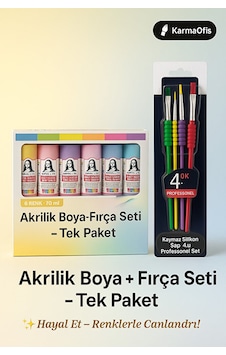 Multi Akrilik Boya İnci Seti 6 70 Ml + Silikon Saplı 4 Lü Fırça S Multi Akrilik Boya İnci Seti 6 70 Ml + Silikon Saplı 4 Lü Fırça S