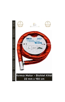 Kilit Zırhlı Çelik Spiral Gövde Güvenli Scooter Kırmızı Motor Bisiklet Kilidi 22 Mm X 150 Cm Çok Renkli