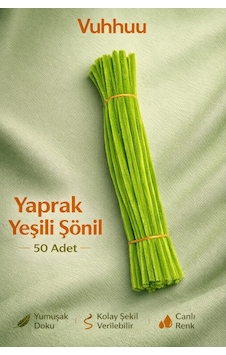 Şönil Tel Yaprak Yeşili 50 Adet Pipe Cleaner Hobi Malzemesi El İşi Ve Çiçek Yapımı İçin Şönil Tel Yaprak Yeşili 50 Adet Pipe Cleaner Hobi Malzemesi El İşi Ve Çiçek Yapımı İçin