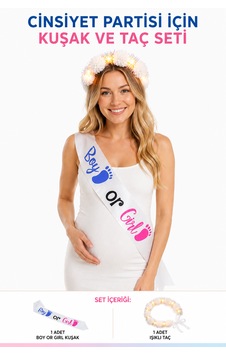 Cinsiyet Partisi Kuşak Ve Taç Seti Boy Or Girl Kuşak Işıklı Çiçekli Taç Tüm Yaşlar Cinsiyet Partisi Kuşak Ve Taç Seti Boy Or Girl Kuşak Işıklı Çiçekli Taç Tüm Yaşlar