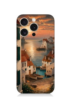 Apple Uyumlu iPhone 15 Pro Max Sahil Evleri Desenli Silikon Kılıf Silikon Apple Uyumlu iPhone 15 Pro Max Sahil Evleri Desenli Silikon Kılıf Silikon