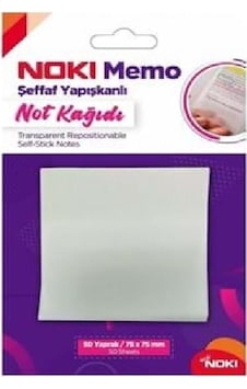 Noki Post-it Memo 75x75 Mm Şeffaf Yapışkanlı Not Kağıdı 12300