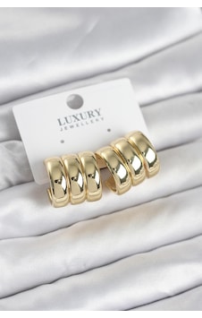 Periboia Pirinç Gold Renk Üçlü Görünüm Kadın Küpe - Tj-bkp11755 Renkli Periboia Pirinç Gold Renk Üçlü Görünüm Kadın Küpe - Tj-bkp11755 Renkli