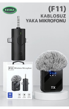 Eıma F11 Kablosuz Yaka Mikrofonu Type-c & 3.5mm Gürültü Engelleyici Canlı Yayın & Video Kayıt Eıma F11 Kablosuz Yaka Mikrofonu Type-c & 3.5mm Gürültü Engelleyici Canlı Yayın & Video Kayıt