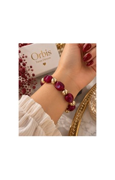 Otantik Bordo Boncuklu Gold Detaylı Kadın Bileklik Bordo Bordo Otantik Bordo Boncuklu Gold Detaylı Kadın Bileklik Bordo Bordo