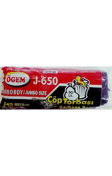 Ögem J-650 Jumbo Boy Çöp Torbası 20 Adet Siyah 80 x 110 CM Ögem J-650 Jumbo Boy Çöp Torbası 20 Adet Siyah 80 x 110 CM