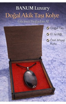Doğal Siyah Akik Taşı Kolye Diğer