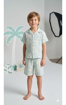 Tuffy Kids Erkek Çocuk Müslin Gömlekli Şortlu Takım Tfy-7016 Açık Mavi Tuffy Kids Erkek Çocuk Müslin Gömlekli Şortlu Takım Tfy-7016 Açık Mavi