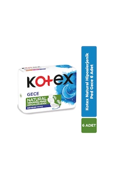 Kotex Natural Hipoalerjenik Hijyenik Ped Gece 6'lı Kotex Natural Hipoalerjenik Hijyenik Ped Gece 6'lı