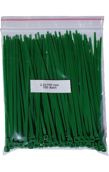 Plastik Kablo Bağı Yeşil 2,5 x 100 mm Cırt Kelepçe 100 Adet Plastik Kablo Bağı Yeşil 2,5 x 100 mm Cırt Kelepçe 100 Adet
