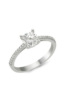 5 Carat Tek Taş 925 Ayar Gümüş Yüzük Sevgiliye Hediye