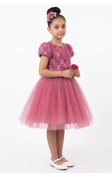 Mnk Baby & Kids Luvia Kısa Kol Kız Tütü Abiye Elbise M00811 Gülkurusu Mnk Baby & Kids Luvia Kısa Kol Kız Tütü Abiye Elbise M00811 Gülkurusu