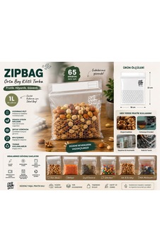 Zip Bag Kilitli Ve Çok Amaçlı Buzdolabı Poşeti 20 Adet 18x22 Cm Zip Bag Kilitli Ve Çok Amaçlı Buzdolabı Poşeti 20 Adet 18x22 Cm