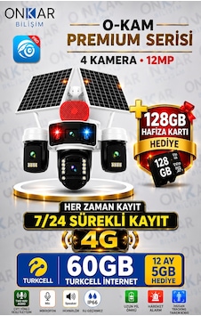 1 Yıl Turkcell Ve 128 Gb Hafıza Kartlı Premium 4g-336 Solar Güvenlik Kamerası