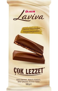 Ülker Laviva Tablet Çikolata - Sütlü Ve Bitter Çikolatalı, Bisküvili, Kremalı Tablet - 100 Gram - 6 Adet Ülker Laviva Tablet Çikolata - Sütlü Ve Bitter Çikolatalı, Bisküvili, Kremalı Tablet - 100 Gram - 6 Adet