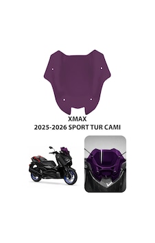 Yamaha Xmax Uyumlu Sport Tur Camı 2025-2026 Mor Yamaha Xmax Uyumlu Sport Tur Camı 2025-2026 Mor