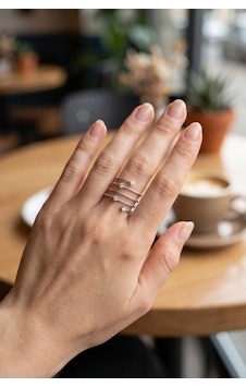 Silver Kaplama Spiral Zirkon Taşlı Ayarlanabilir Kadın Yüzük Bijuteri Gümüş Silver Kaplama Spiral Zirkon Taşlı Ayarlanabilir Kadın Yüzük Bijuteri Gümüş