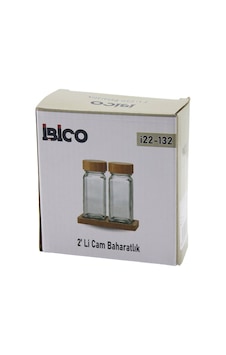 2pcs Bambu Kapaklı Cam Tuzluk - Biberlik - Baharatlık 120ml 5250 Diğer