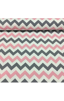 Duck Keten Kumaşı Zigzag Desen Pembe Gri Leke Tutmaz Ev Tekstil Duck Keten Kumaşı Zigzag Desen Pembe Gri Leke Tutmaz Ev Tekstil