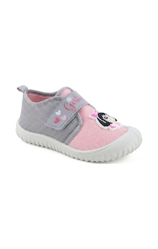 Gezer Çoçuk Unisex Keten Kaymaz Taban Cırtlı Ev, Okul, Kreş ,anaokulu Günlük Kullanım Rahat Panduf Pembe-gri Gezer Çoçuk Unisex Keten Kaymaz Taban Cırtlı Ev, Okul, Kreş ,anaokulu Günlük Kullanım Rahat Panduf Pembe-gri