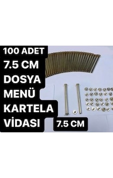 7.5 CM SARI DOSYA MENÜ KARTELA PLEKSİ VİDASI DIŞ ÇAP 5 MM 7.5 CM SARI DOSYA MENÜ KARTELA PLEKSİ VİDASI DIŞ ÇAP 5 MM