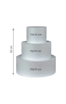 Dekoras Strafor Köpük Yuvarlak 3 Katlı Maket Pasta 10x10 - 15x10 - 20x10 Cm 0 Dekoras Strafor Köpük Yuvarlak 3 Katlı Maket Pasta 10x10 - 15x10 - 20x10 Cm 0