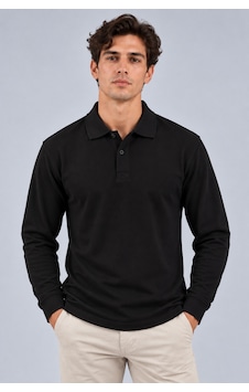 Parshey Erkek Uzun Kollu Polo Yaka Tişört %100 Pamuk 200 Gr Compact Pike Siyah Parshey Erkek Uzun Kollu Polo Yaka Tişört %100 Pamuk 200 Gr Compact Pike Siyah