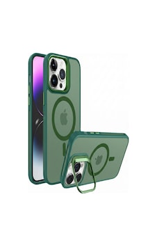 Apple Uyumlu iPhone 16 Pro Magsafe Stantlı Premium Kılıf Lens Yeşil Apple Uyumlu iPhone 16 Pro Magsafe Stantlı Premium Kılıf Lens Yeşil