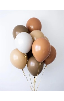 Retro Kahve Tondaki Renkler Balon Demeti 10 Lu
